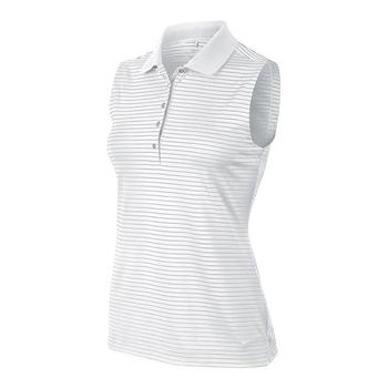 Nike Ladies Tech Striped Sleeveless Polo Shirt – (585881-100) Size: X Small