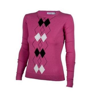 Green Lamb Ladies Argyle Crew Neck Sweater