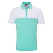 Ping Bodi Colourblock Golf Polo Shirt - Aruba Blue/White