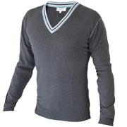 Calvin Klein Stripe Deep V-Neck Sweater
