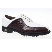 Footjoy ICON Golf Shoes White/Brown Calfskin