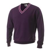 Ian Poulter Design Stripe Trim V-Neck Jumper Blueberry