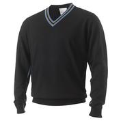 Ian Poulter Design Stripe Trim V-Neck Jumper Jet Black
