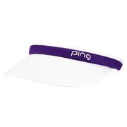Ping Ladies Clip Golf Visor - White/Purple