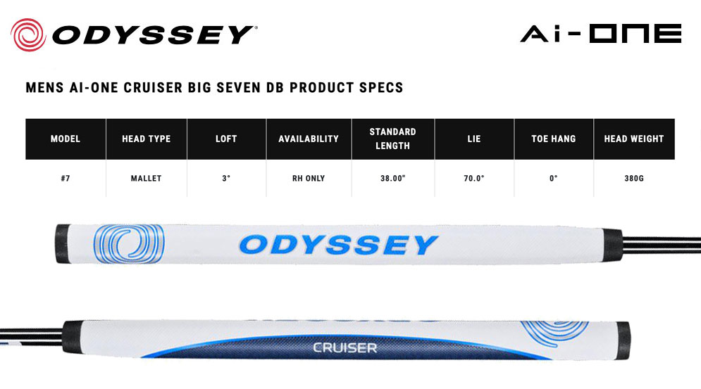 Specification for Odyssey AI-ONE Cruiser Big Seven Double Bend Golf Putter