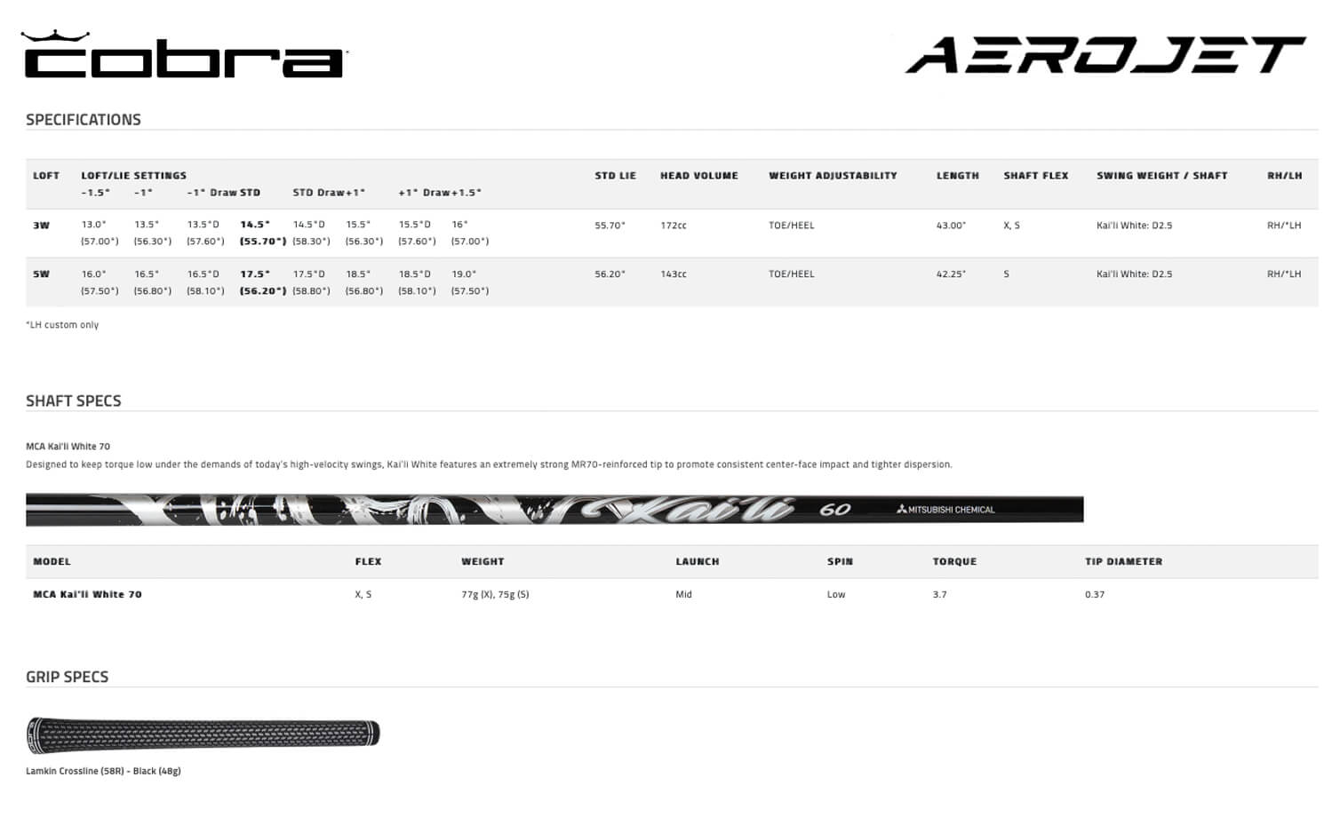 Cobra Aerojet LS Golf Fairway WoodsGolf Gear Direct