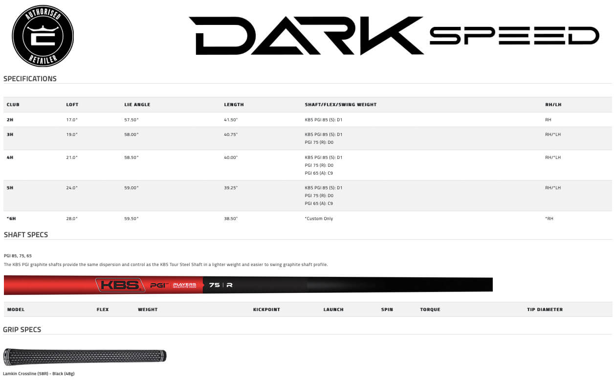 Specification for Cobra Darkspeed Hybrid