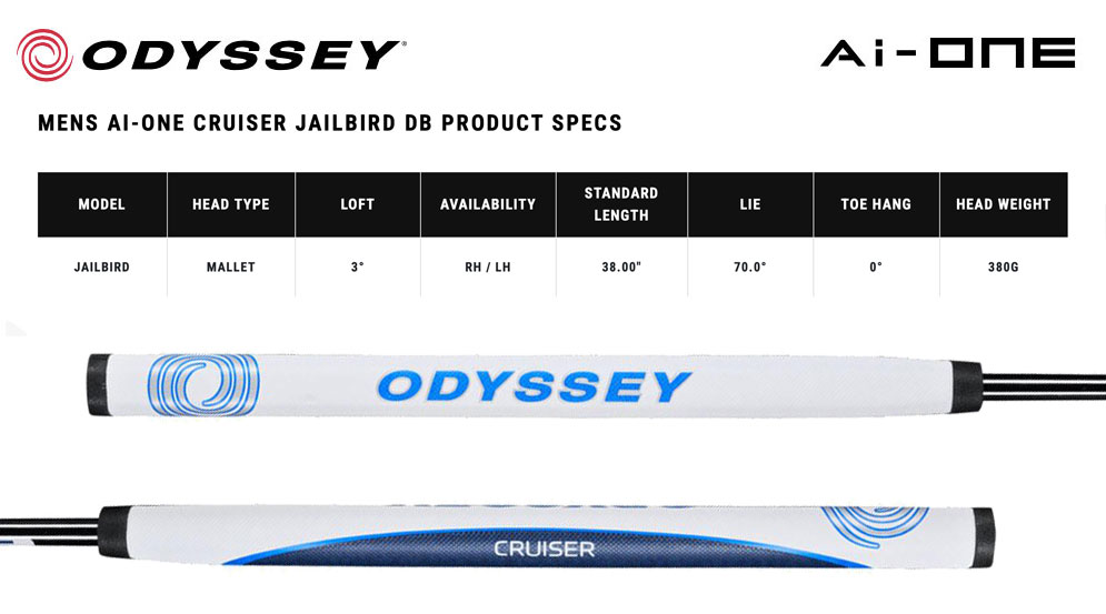 Specification for Odyssey AI-ONE Cruiser Jailbird Double Bend Golf Putter