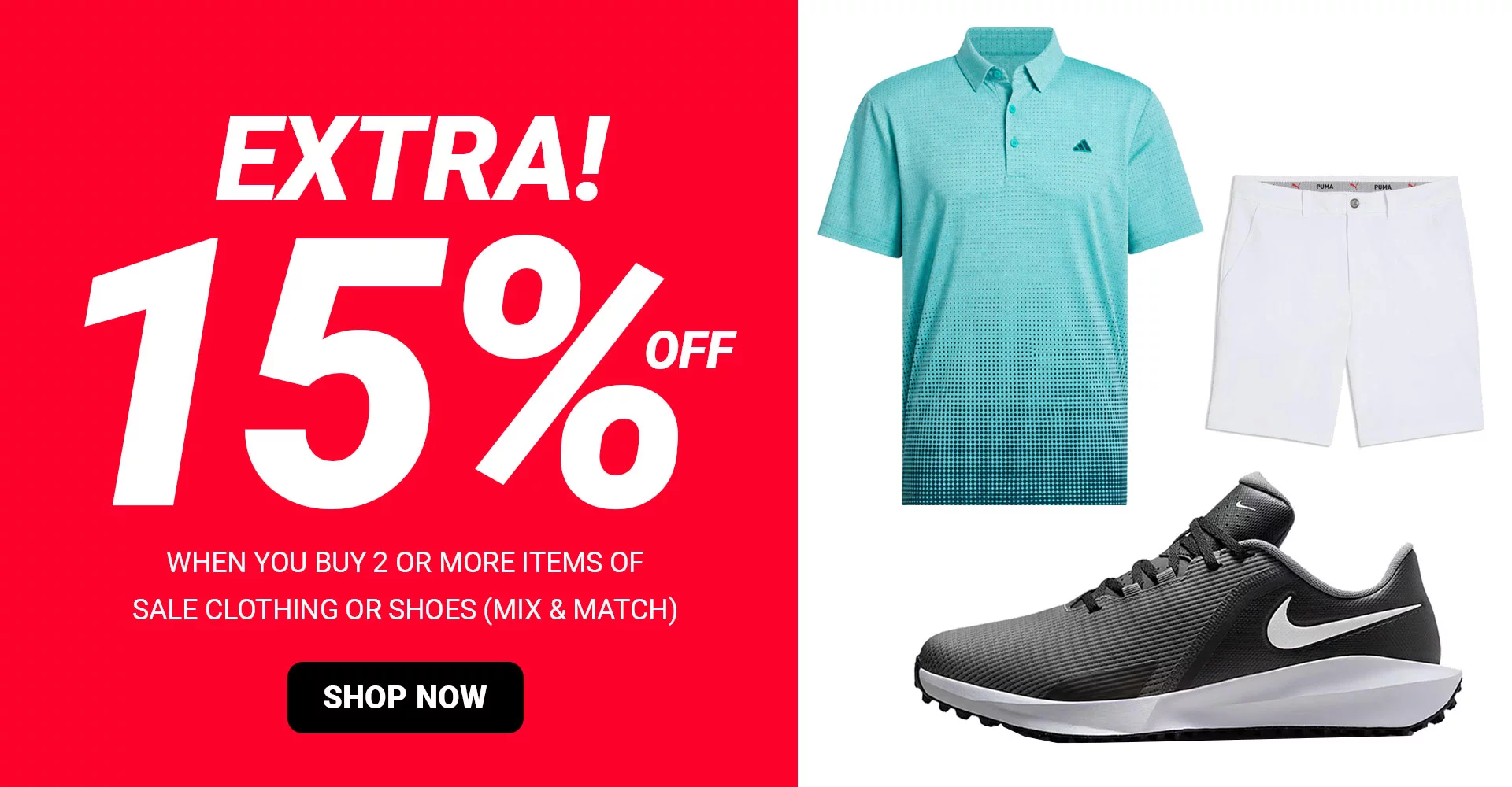 Extra 15% Off Sale Clothng and Shoes