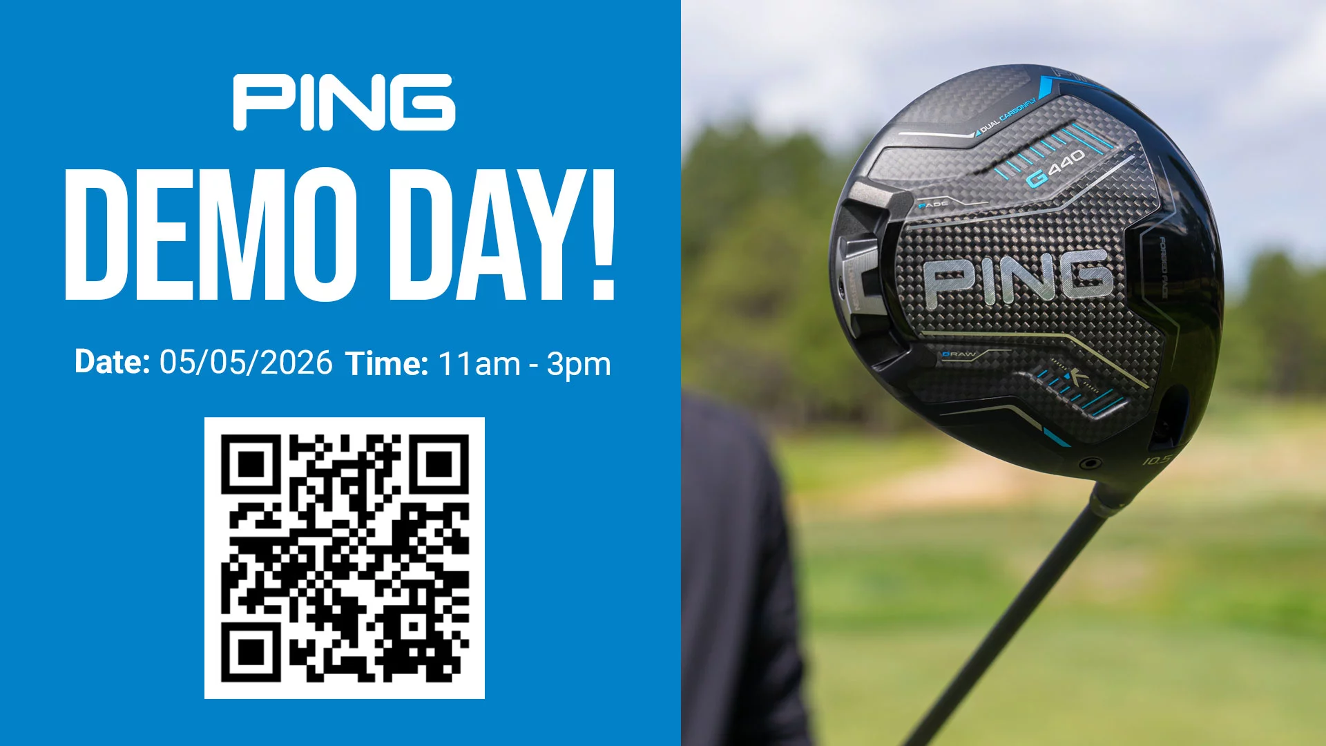 Ping Custom Fitting Day Banner