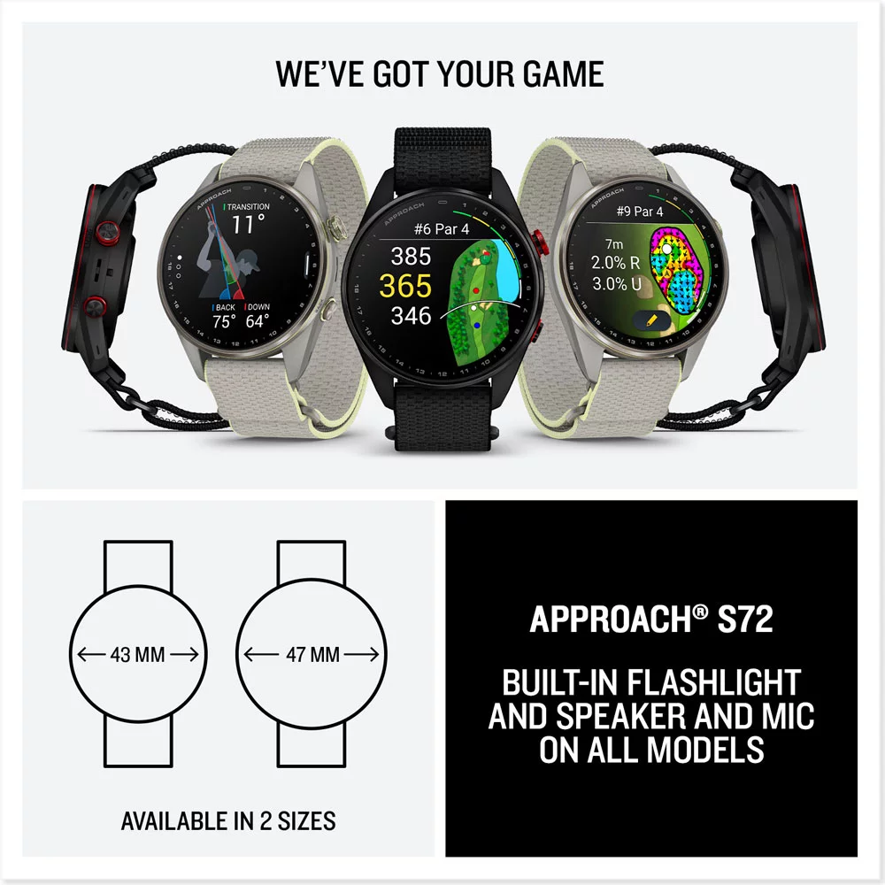 Garmin Approach S72 premium golf smartwatch