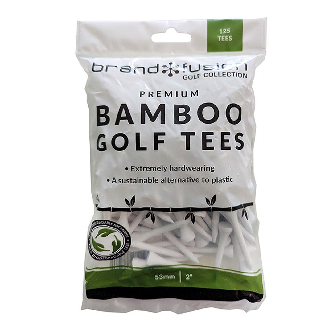 Brand Fusion White Bamboo Tees 53mm Bulk Pack White 125 Tees 53mm