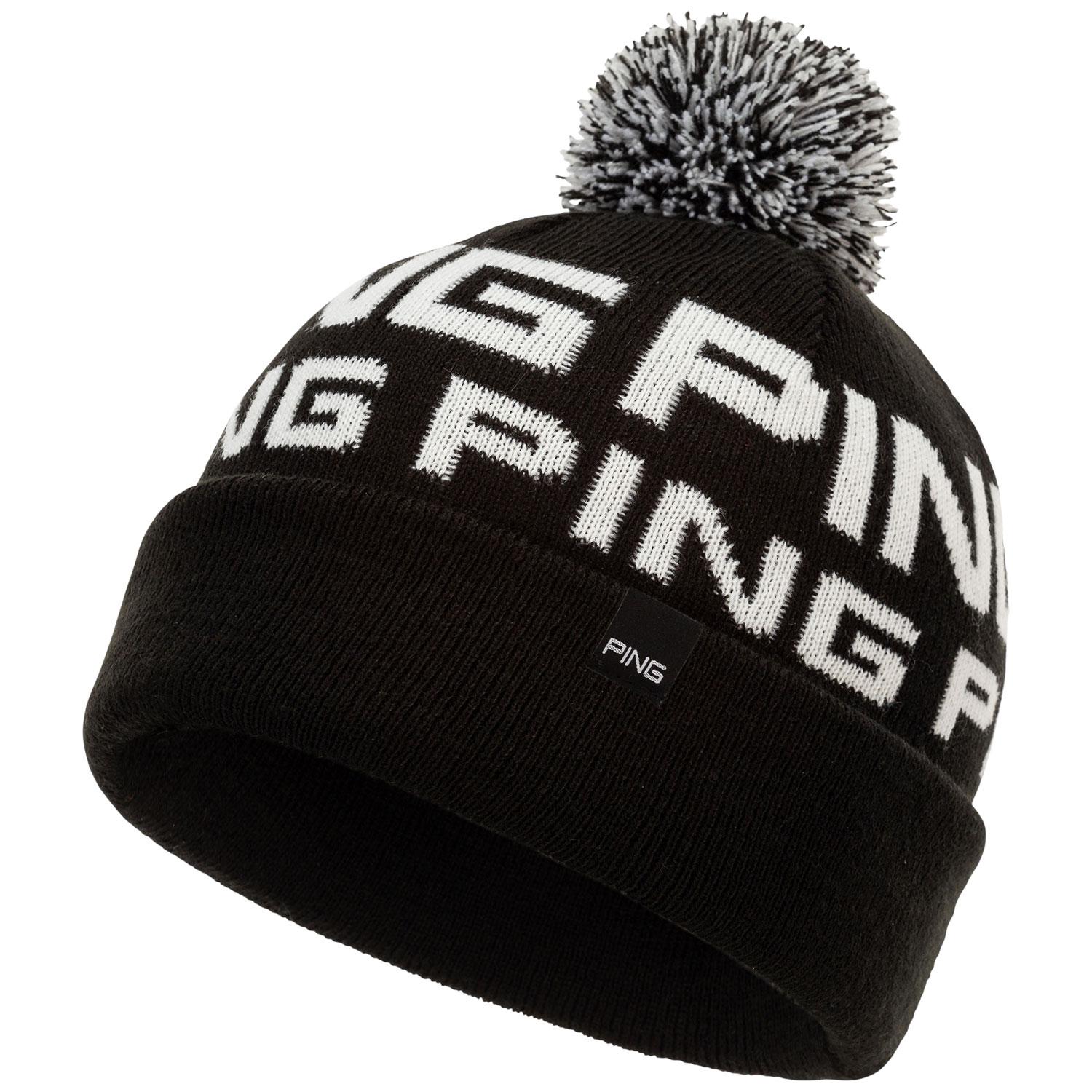 Ping Logo Bobble II Hat Black Golf Gear Direct