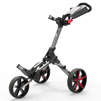 Gold Gear Direct - PowaKaddy MICRA Golf Push Trolley - Gun Metal/Red