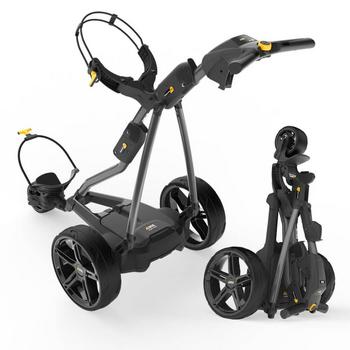 Gold Gear Direct - PowaKaddy FW Gun Metal Electric Golf Trolley - 18 Hole Lithium