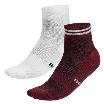 Rohnisch Women's 2 Pair Golfing Socks White / Burgundy - main image