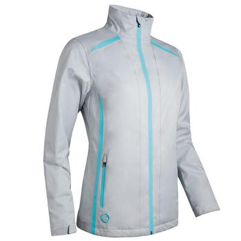 Ladies Killy Waterproof Golf Jacket - Silver/Aqua