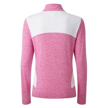 FootJoy Womens Full Zip Knit Midlayer - Heather Rose White  - main image