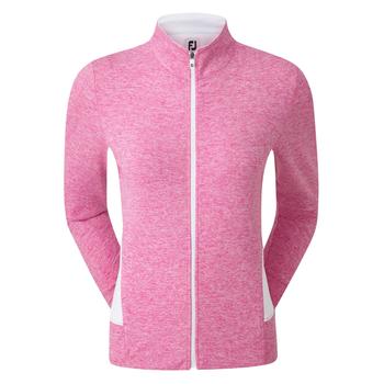 FootJoy Womens Full Zip Knit Midlayer - Heather Rose White  - main image