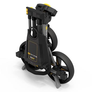PowaKaddy DLX-Lite FF Push Cart Golf Trolley - Gunmetal/Yellow