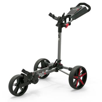 Gold Gear Direct - PowaKaddy DLX-Lite FF Push Cart Golf Trolley - Gunmetal/Red