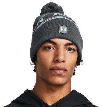Under Armour Halftime Pom Golf Beanie Hat - Pitch Grey/Halo Grey - main image