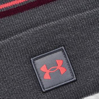 Under Armour Halftime Pom Golf Beanie Hat - Pitch Grey/Dark Maroon - main image