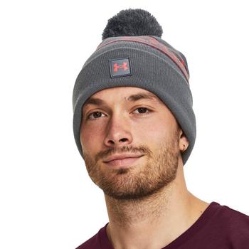 Under Armour Halftime Pom Golf Beanie Hat - Pitch Grey/Dark Maroon - main image