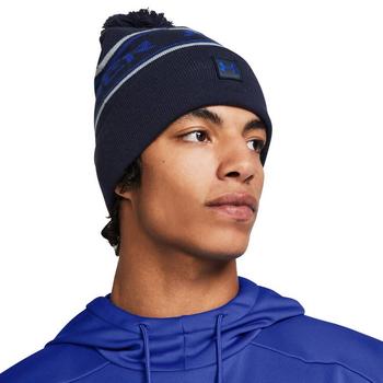 Under Armour Halftime Pom Golf Beanie Hat - Midnight Navy/Steel - main image