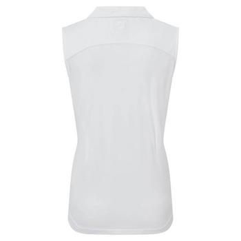 FootJoy Womens Mesh Back Sleeveless Lisle Golf Polo Shirt - White