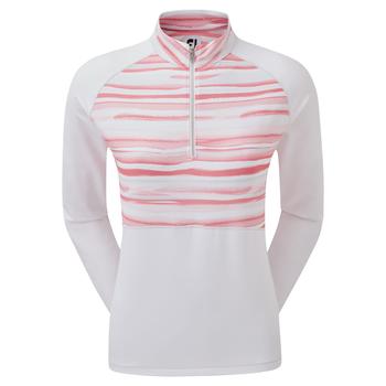 FootJoy Ladies Half Zip Jersey Watercolour Golf Midlayer Sweater White