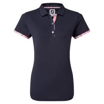 FootJoy Womens Watercolour Trim Pique Golf Polo Shirt - Navy - main image