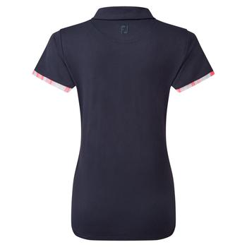 FootJoy Womens Watercolour Trim Pique Golf Polo Shirt - Navy - main image