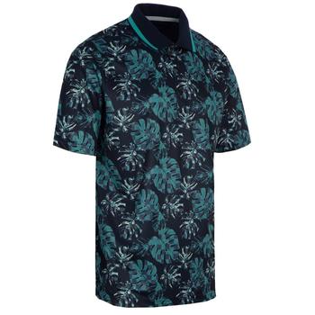 ProQuip Leaf Print Golf Polo Shirt - Navy/Porcelain - main image
