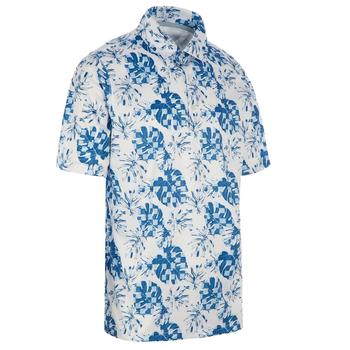 ProQuip Leaf Print Golf Polo Shirt - White/Royal - main image