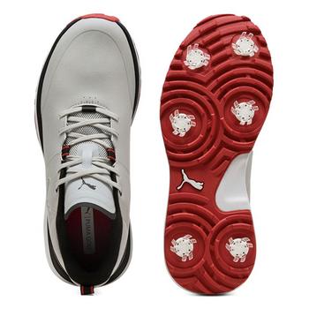 Puma Fusion Grip ST Golf Shoes -  Ash Grey/Puma Black/Candy Apple - main image