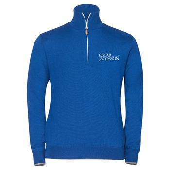 Oscar Jacobson Brett Tour Half Zip Lined Sweater - Blue - main image