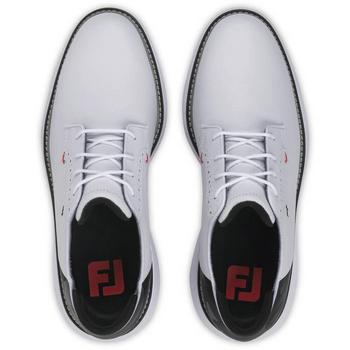 FootJoy Traditions Blucher Golf Shoes - White/Black/Red - main image