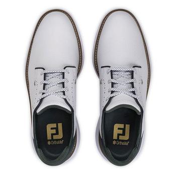 FootJoy Traditions Blucher Golf Shoes - White/Green - main image