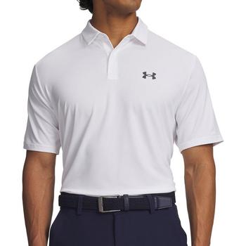 Under Armour UA Matchplay Golf Polo Shirt - White/Pitch Grey