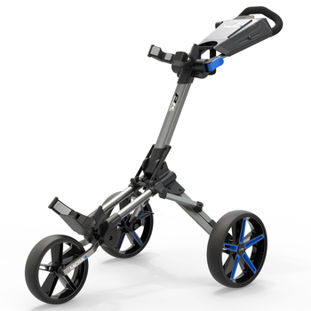 Gold Gear Direct - PowaKaddy MICRA Golf Push Trolley - Gun Metal/Blue
