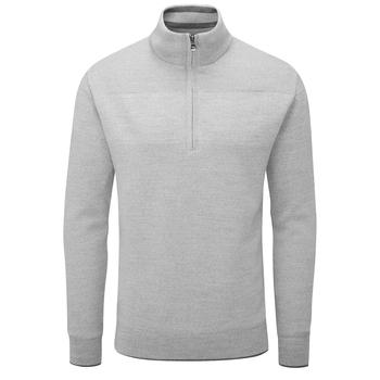 Oscar Jacobson Anders Lined Golf Sweater - Grey Marl - main image