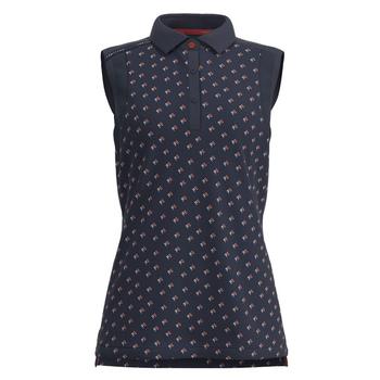 Forelson Buckland Ladies Button Sleeveless Polo Shirt - Navy