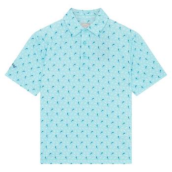 Callaway Junior Dolphin Print Golf Polo Shirt - Blue Radiance - main image