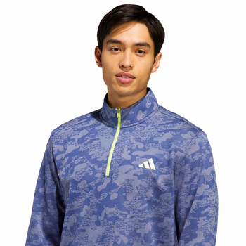 adidas Ultimate DWR 1/4 Zip Golf Sweater - Dual Indigo/Frozen Lemon - main image