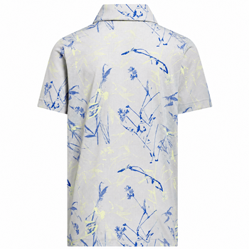 adidas CLIMACOOL Script Print Junior Golf Polo Shirt - Frozen Lemon - main image