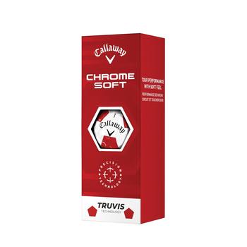 Callaway Chrome Soft Truvis Golf Balls - White/Red - main image