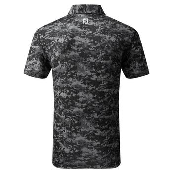 Footjoy Cloud Camo Lisle Golf Polo Shirt - Black - main image