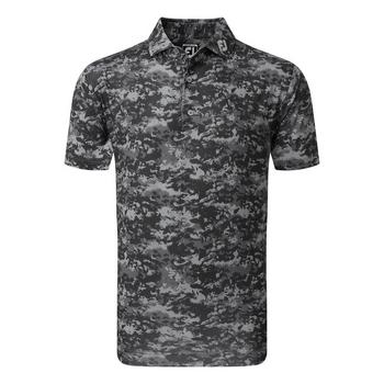 Footjoy Cloud Camo Lisle Golf Polo Shirt - Black - main image