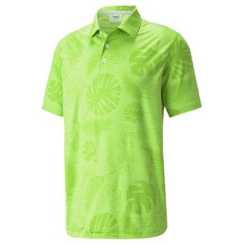 Puma Cloudspun Leaves n' Flowers Golf Polo Shirt - Green Heather - main image